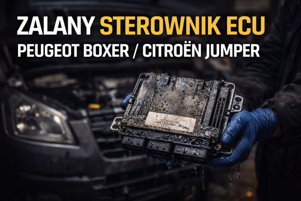 Zalany sterownik silnika ECU Peugeot Boxer i Citroën Jumper – naprawa po zawilgoceniu