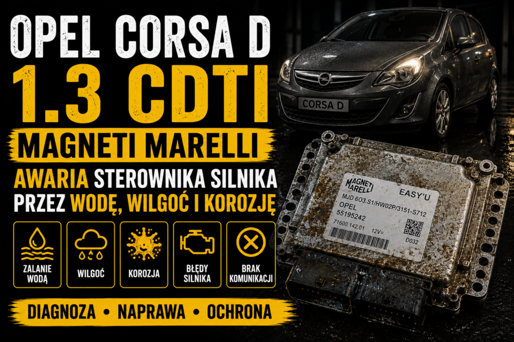 Zalany sterownik Opel Corsa