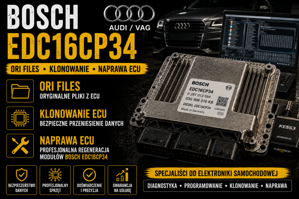 Bosch EDC16CP34 Audi/VAG — ori files, klonowanie i naprawa ECU