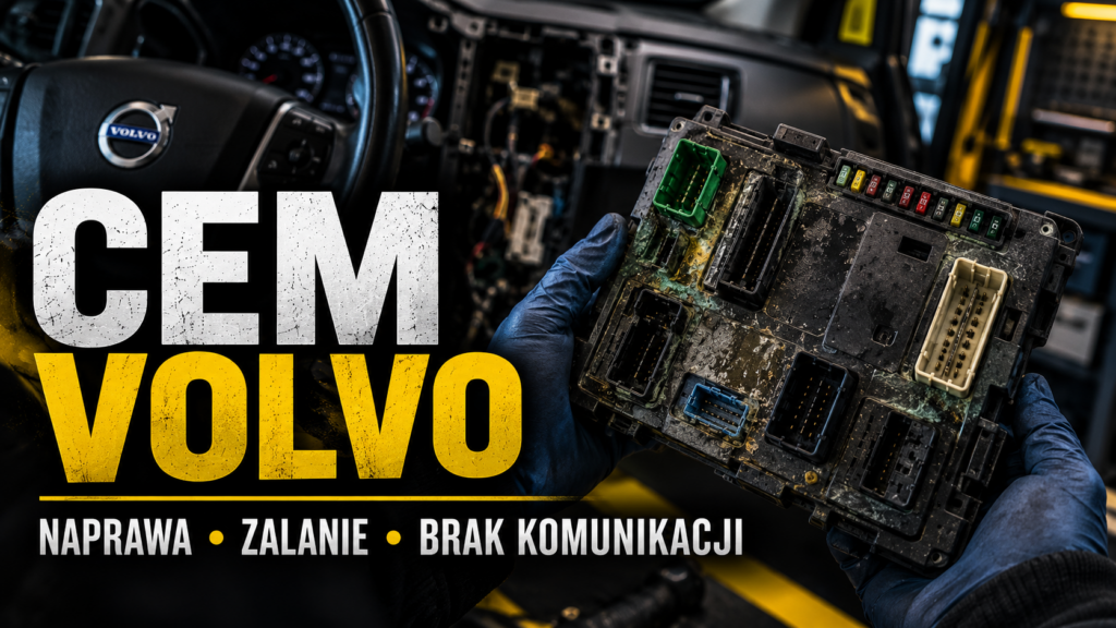 CEM Volvo — brak komunikacji, zalanie i naprawa modułu